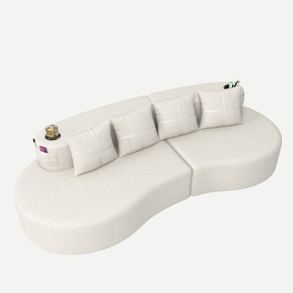 Modern Curved Sectional 3 Seat Minimalist Elegant Half Moon Sofa Compressed Modular Sectional Sofa for Living Room, Office, Apartment