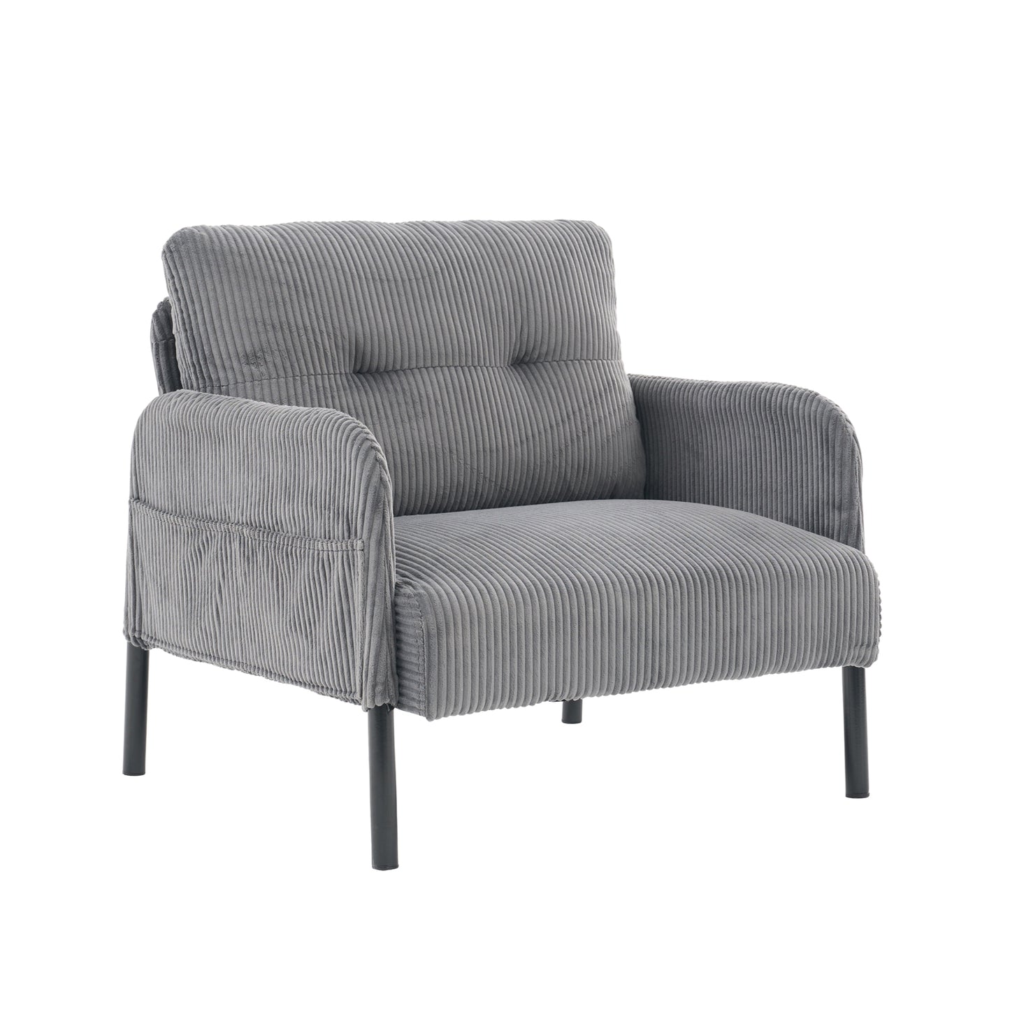 Modern Compact Sofa Set - Breathable Corduroy Armchair & Loveseat - High-Density Memory Foam with S-Spring Support - Cream White
