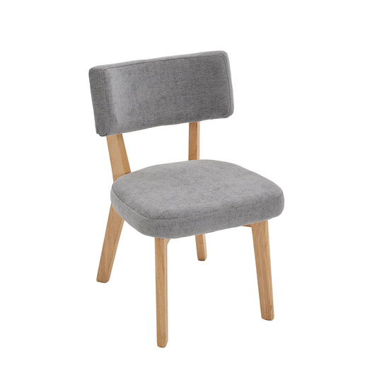 Modern U-Shaped Accent Chair - Solid Wood Dining Chair with 200kg Capacity - High-Density Foam & Breathable Linen Fabric