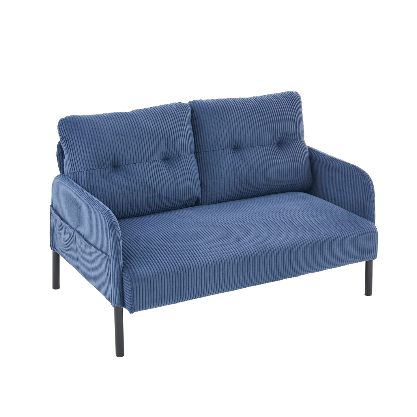 Modern Compact Sofa Set - Breathable Corduroy Armchair & Loveseat - High-Density Memory Foam with S-Spring Support - Cream White