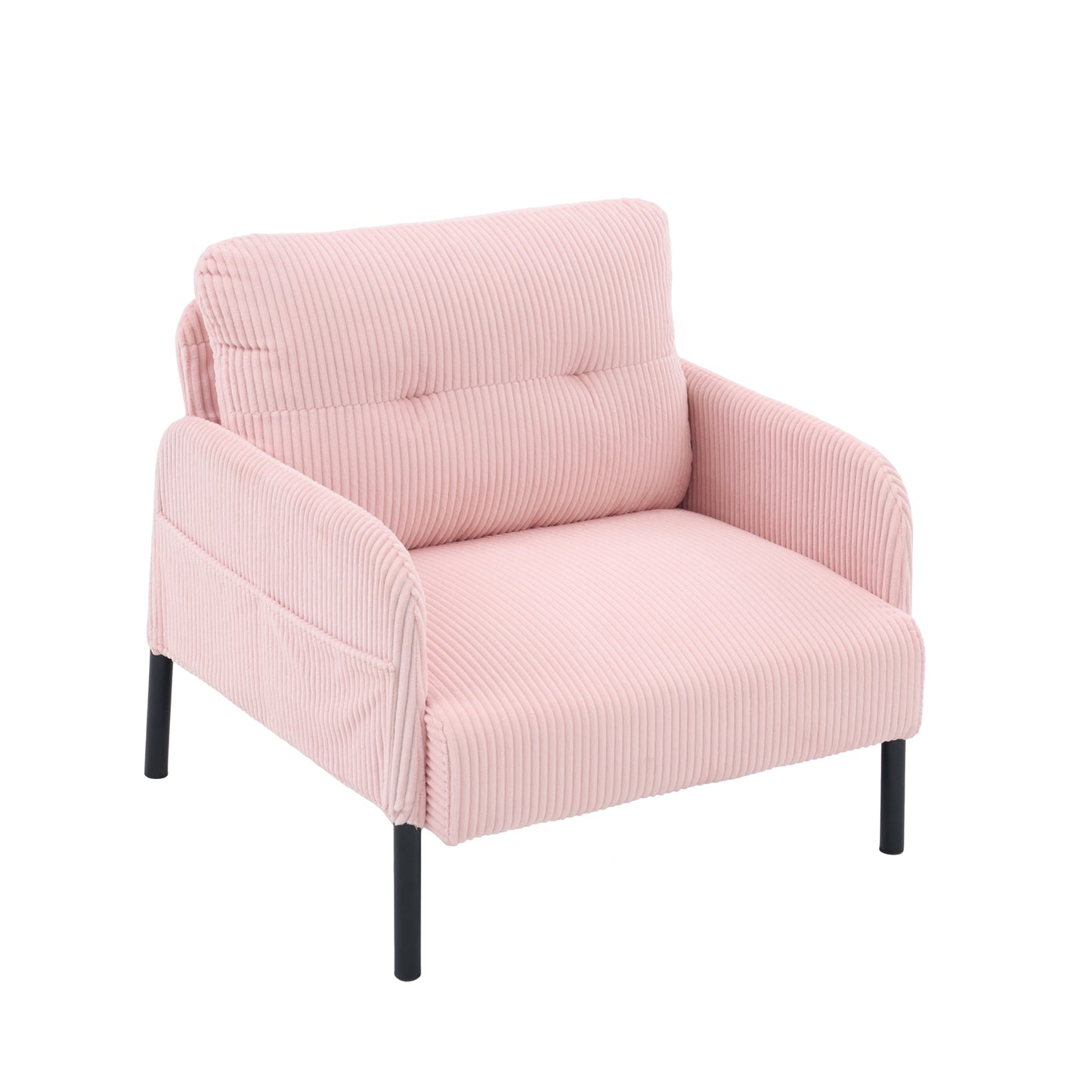 Modern Compact Sofa Set - Breathable Corduroy Armchair & Loveseat - High-Density Memory Foam with S-Spring Support - Cream White
