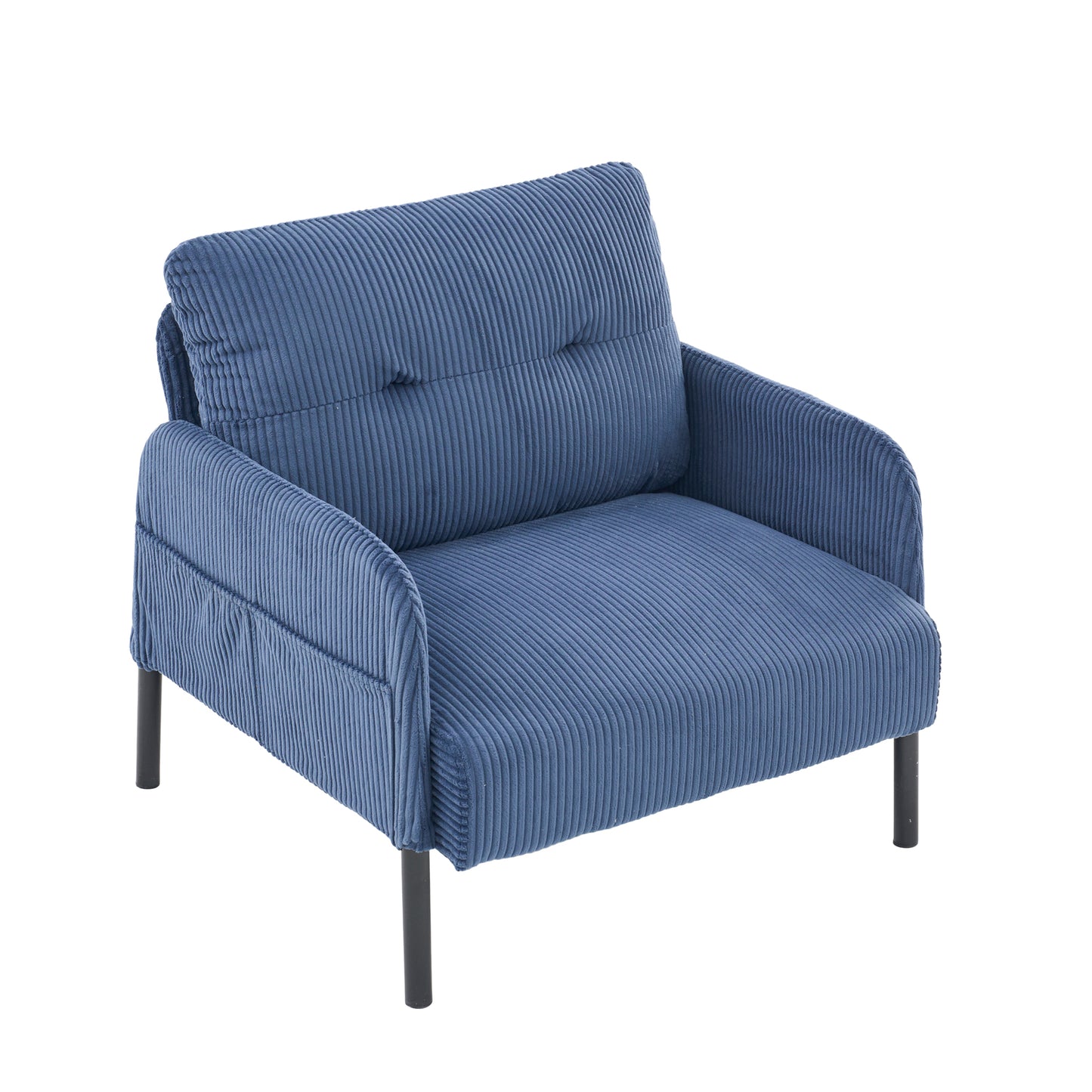 Modern Compact Sofa Set - Breathable Corduroy Armchair & Loveseat - High-Density Memory Foam with S-Spring Support - Cream White