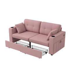 Sofas for Living Room, Couch Set,3 Seats Sofa, USB Charging,Wood Frame,Easy to Install,with Storage, Charging Station,Cup Holder,Modern Sectional Sofas for Living Room, Apartment,Chenille Fabric
