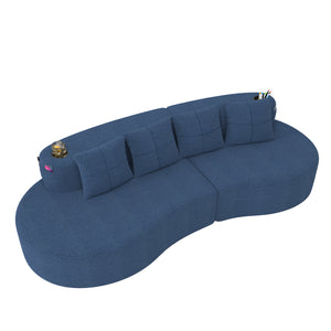 Modern Curved Sectional 3 Seat Minimalist Elegant Half Moon Sofa Compressed Modular Sectional Sofa for Living Room, Office, Apartment