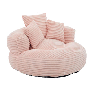 Single Bean Bag Chairs, Bean Bag Sofa for Adults, Kids,Corduroy Bean Bag Chair with 3 Pillows & Armrest,Beanbag Chair & Lazy Sofa with Foam Filler for Bedroom Living Room Dorm