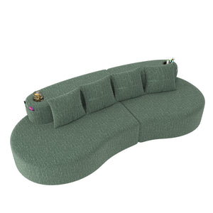 Modern Curved Sectional 3 Seat Minimalist Elegant Half Moon Sofa Compressed Modular Sectional Sofa for Living Room, Office, Apartment