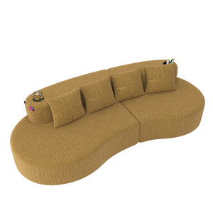 Modern Curved Sectional 3 Seat Minimalist Elegant Half Moon Sofa Compressed Modular Sectional Sofa for Living Room, Office, Apartment