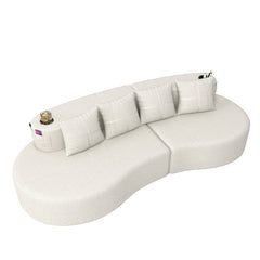Modern Curved Sectional 3 Seat Minimalist Elegant Half Moon Sofa Compressed Modular Sectional Sofa for Living Room, Office, Apartment