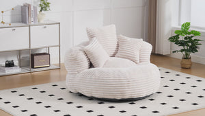 Single Bean Bag Chairs, Bean Bag Sofa for Adults, Kids,Corduroy Bean Bag Chair with 3 Pillows & Armrest,Beanbag Chair & Lazy Sofa with Foam Filler for Bedroom Living Room Dorm